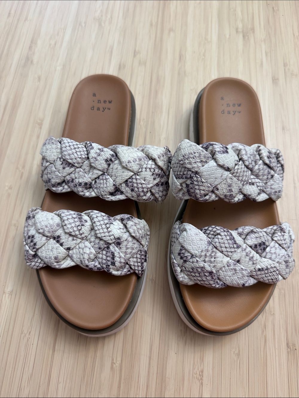 A New Day Women's Snake Braided Slide Sandals
